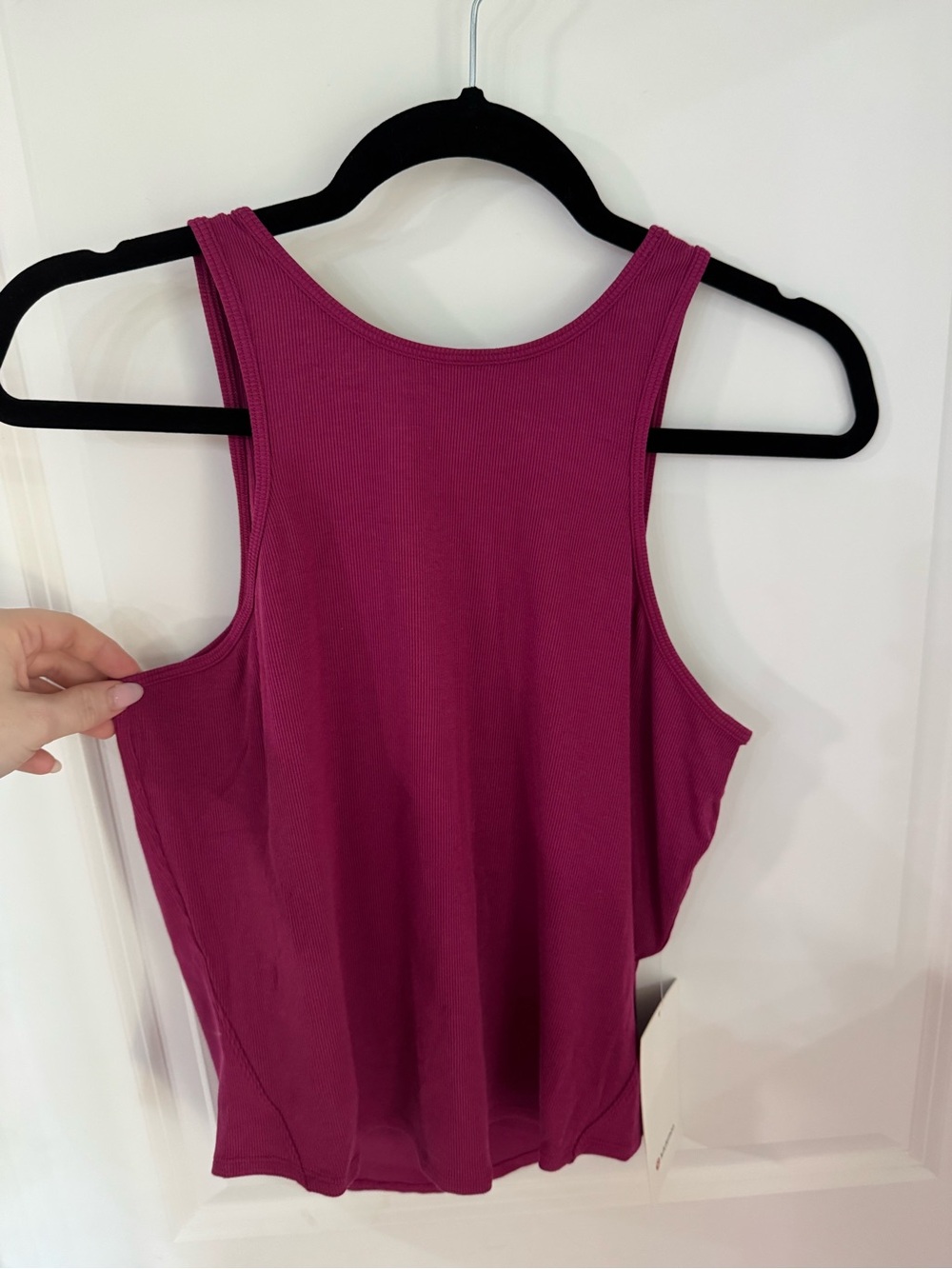Lululemon Ribbed Modal Silk Twist Back Yoga Tank Top size 10